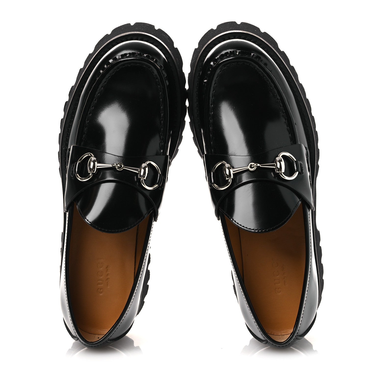 Gucci Cordovan Lux Womens Horsebit 45mm Platform Loafers 37.5 Black 2 of 12