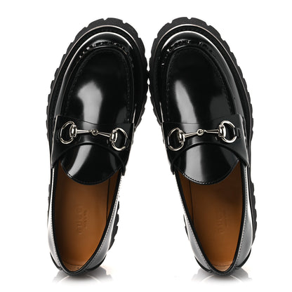 Gucci Cordovan Lux Womens Horsebit 45mm Platform Loafers 37.5 Black 2 of 12