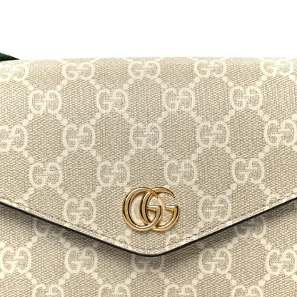 Gucci GG Supreme Monogram Textured Dollar Calfskin Web Mini Ophidia Envelope Shoulder Bag Beige Mystic White Oatmeal 8 of 11