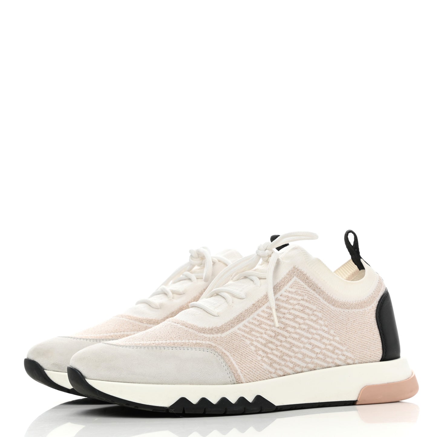 Technical Canvas Goatskin Womens Addict Sneakers 36.5 Multicolor Rose Dore