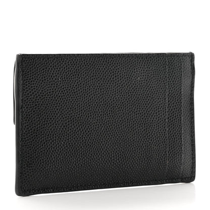Saint Laurent Grain De Poudre Uptown Monogram Card Case Black 2 of 6