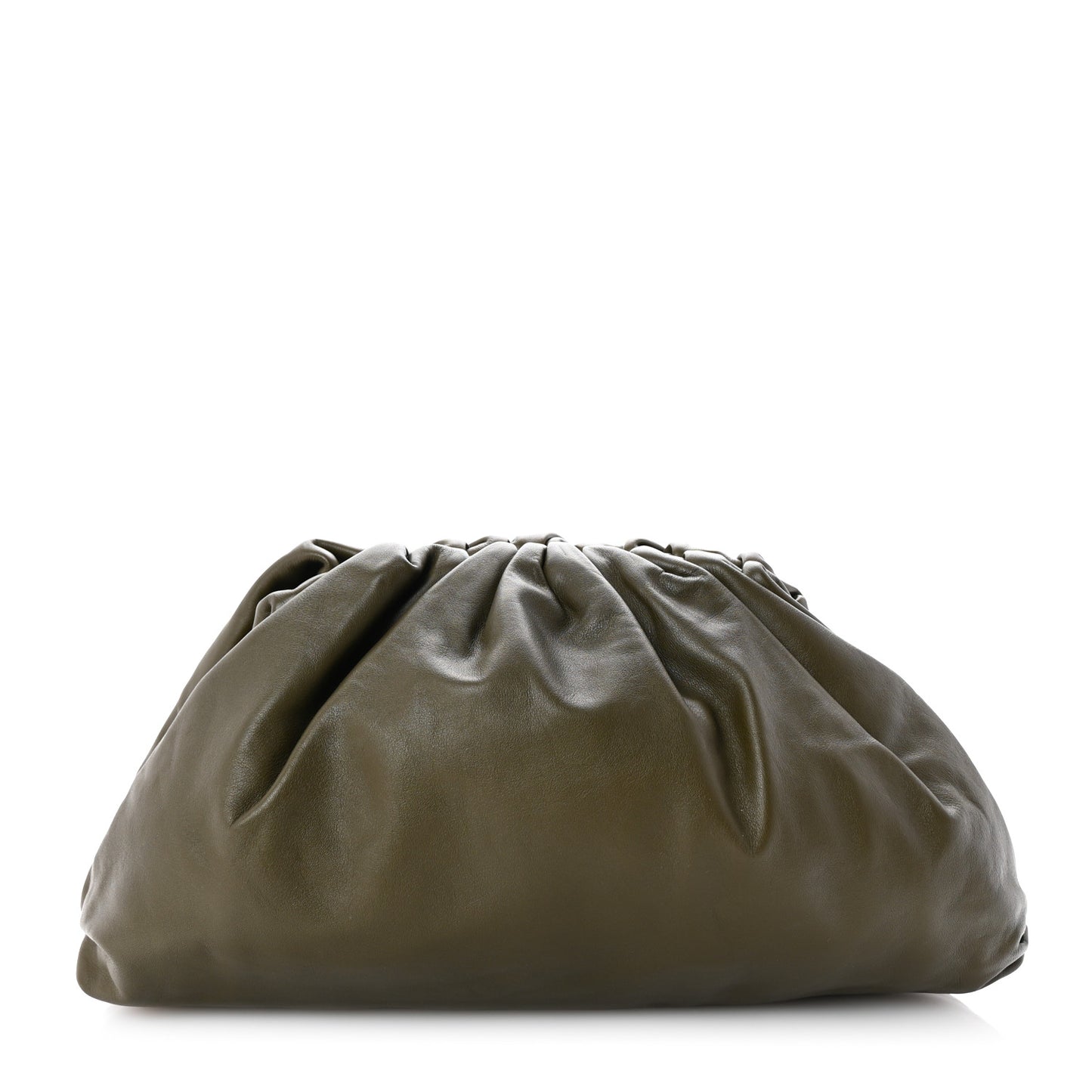 Smooth Butter Calf The Pouch Oversized Clutch Kaki Fondent