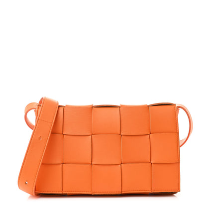 Bottega Veneta Lambskin Maxi Intrecciato Cassette Crossbody Bag Tangerine 1 of 11
