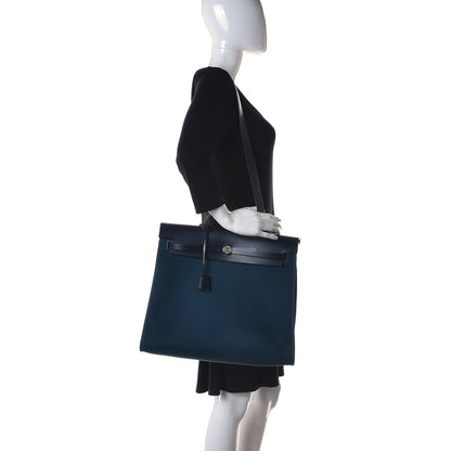 Hermes Toile Vache Hunter Herbag Zip 39 MM Bleu Ocean Bleu Indigo 2 of 15