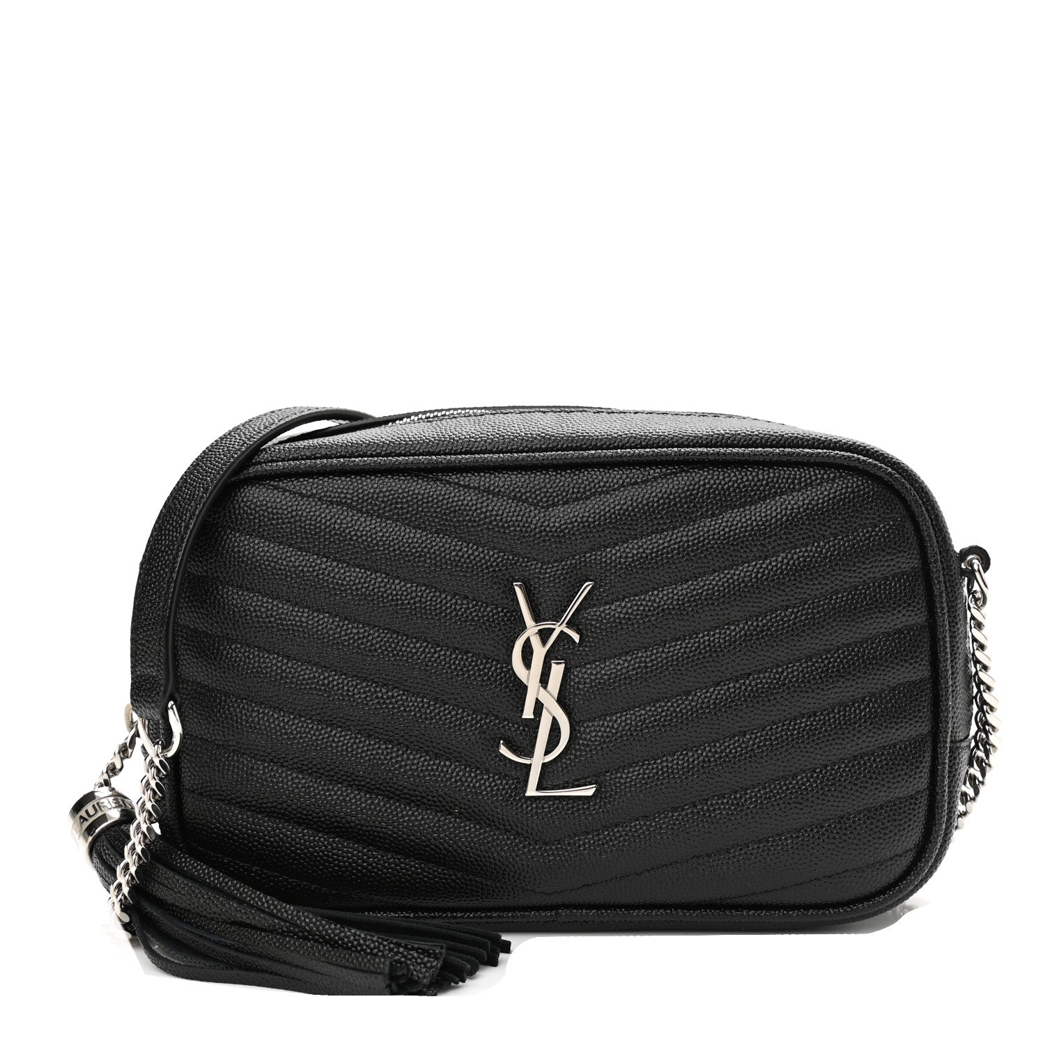 Saint Laurent Grain De Poudre Matelasse Monogram Mini Lou Camera Bag Black 1 of 11