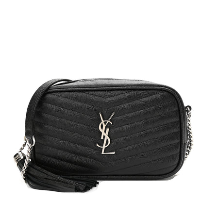 Saint Laurent Grain De Poudre Matelasse Monogram Mini Lou Camera Bag Black 1 of 11