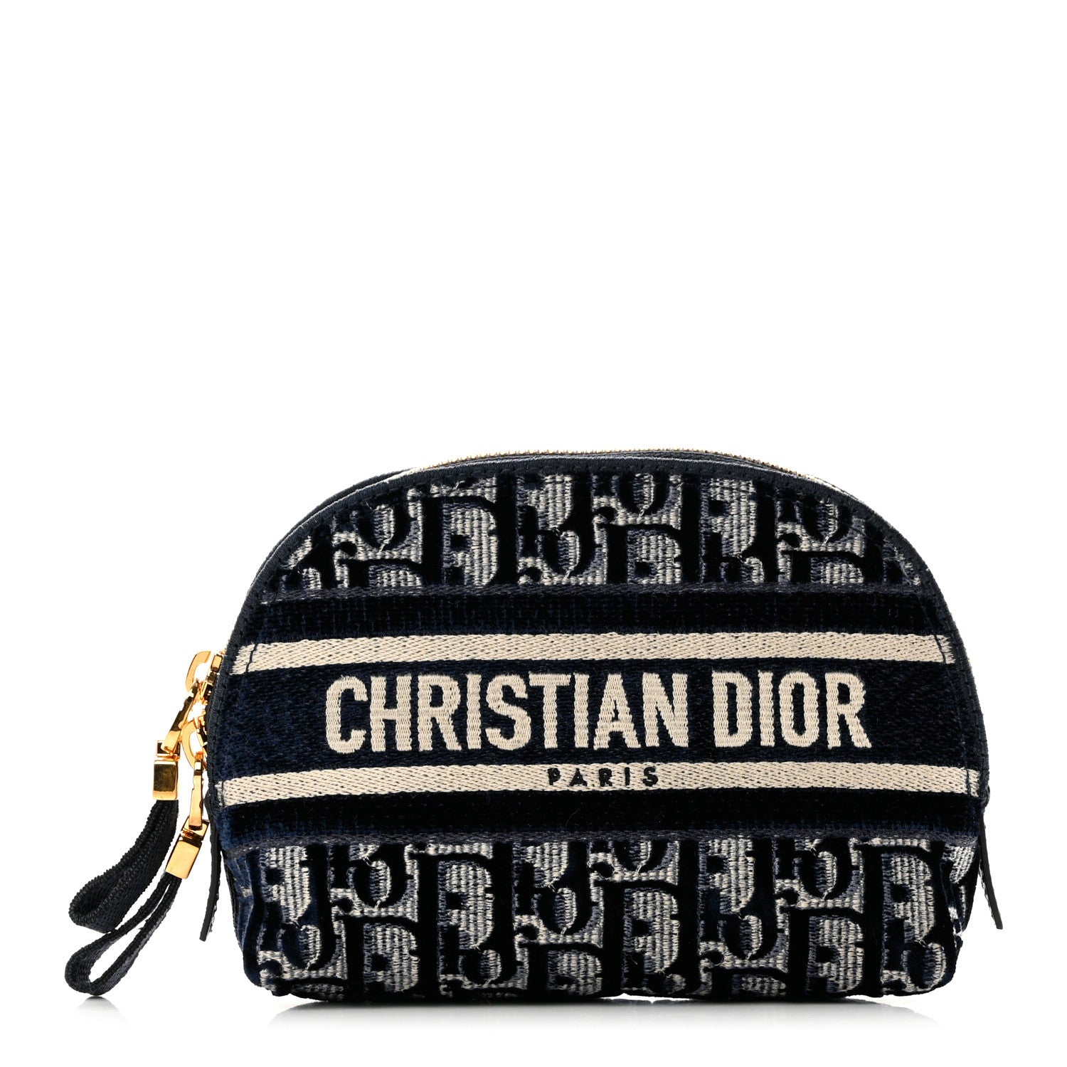Christian Dior Velvet Oblique Cosmetic Pouch Blue 1 of 8