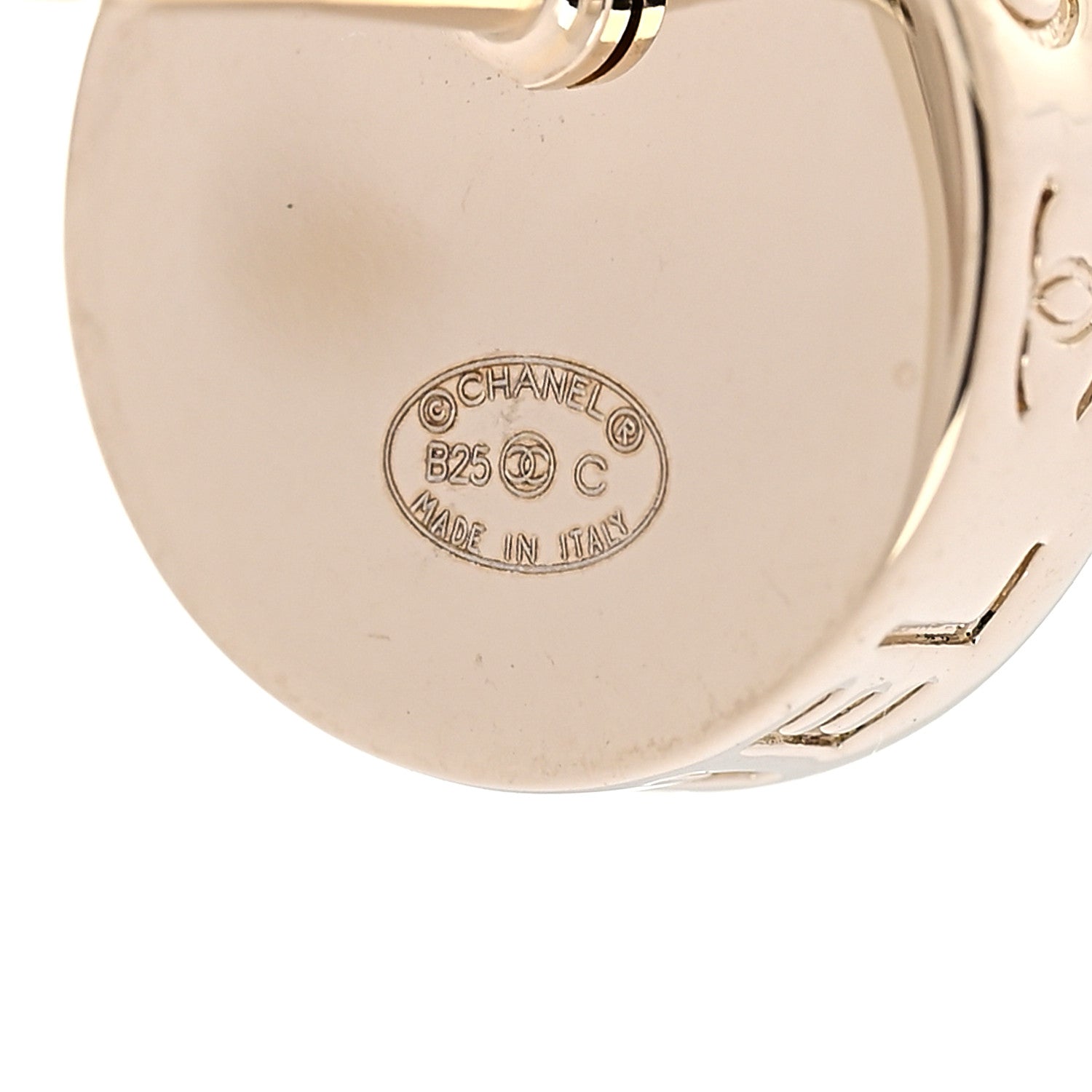 Chanel Metal Round CC Earrings Gold 3 of 5