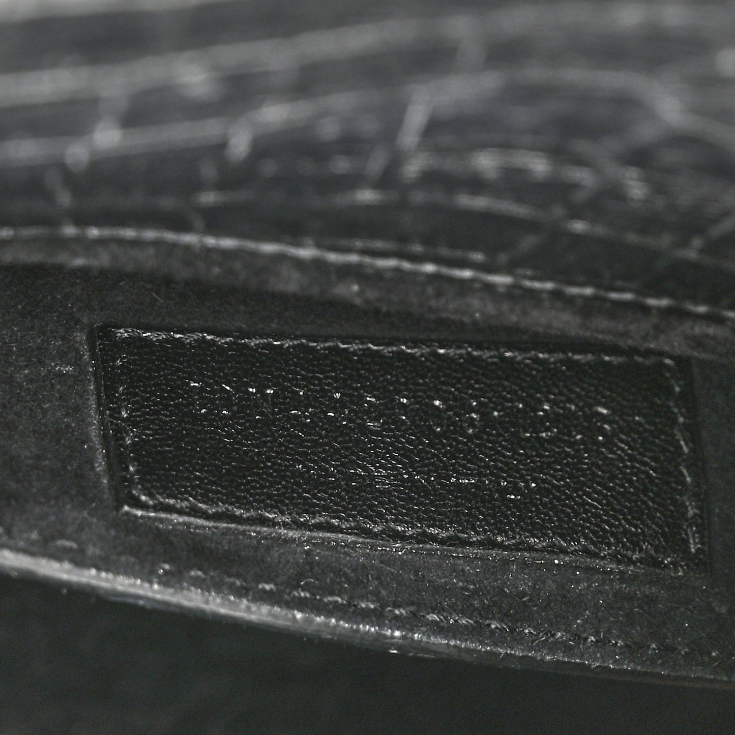 Calfskin Crocodile Embossed Medium Monogram Sunset Black