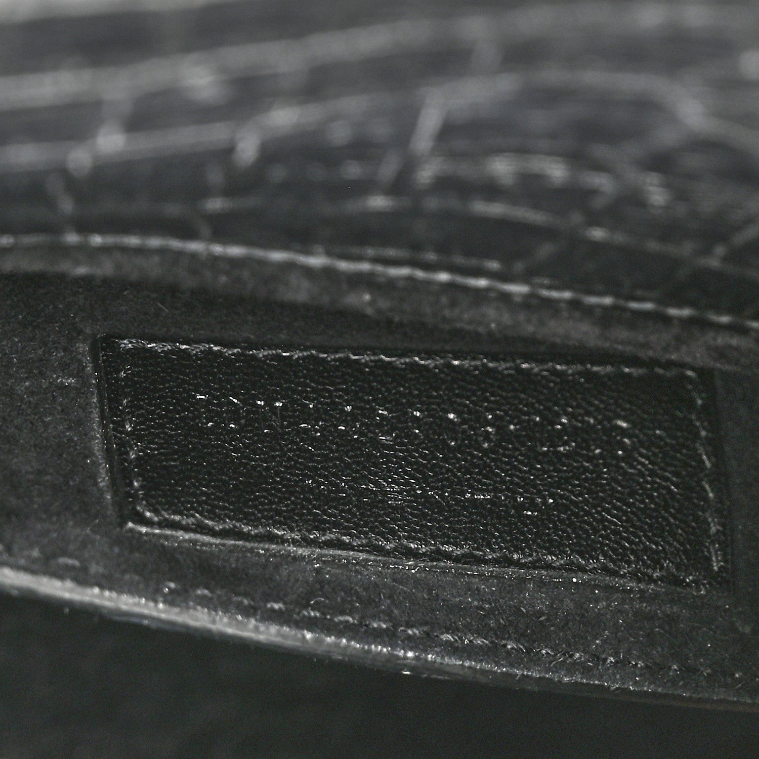 Saint Laurent Calfskin Crocodile Embossed Medium Monogram Sunset Black 8 of 13