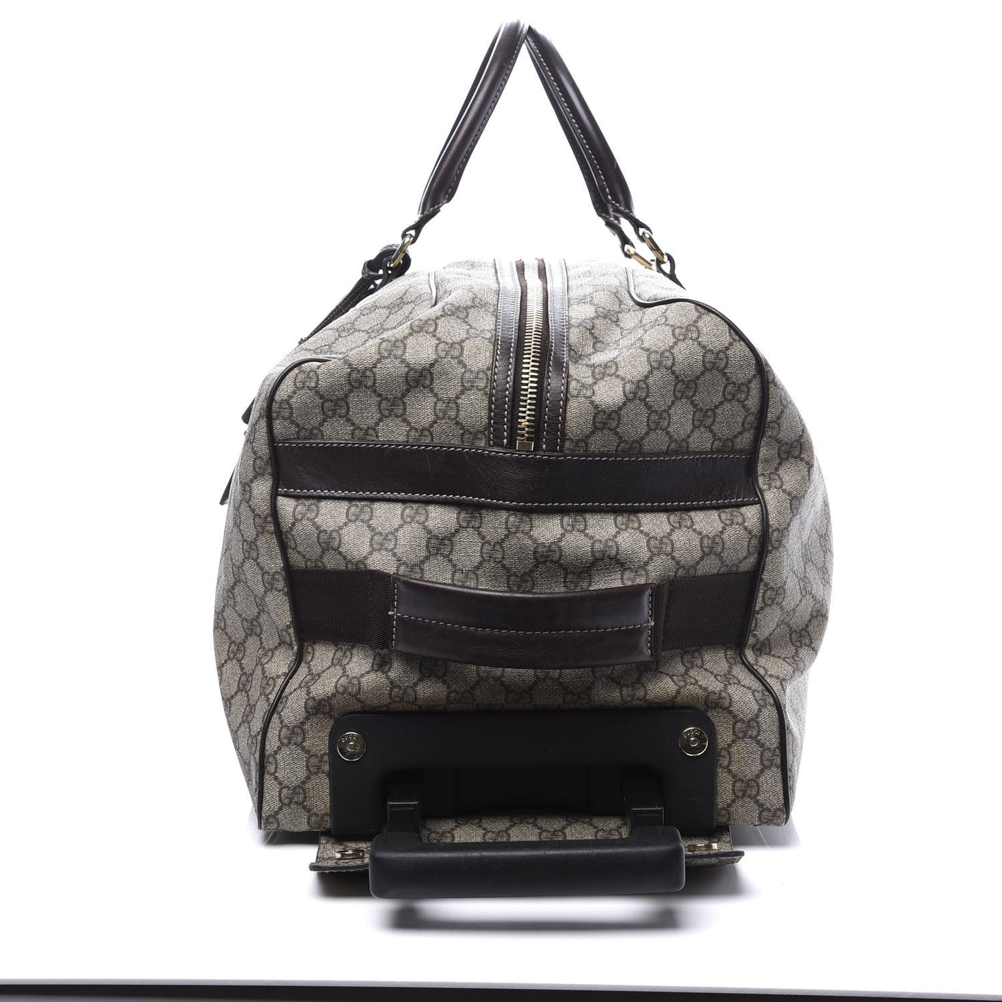 GG Plus Monogram Large Carry On Duffle Trolley Brown