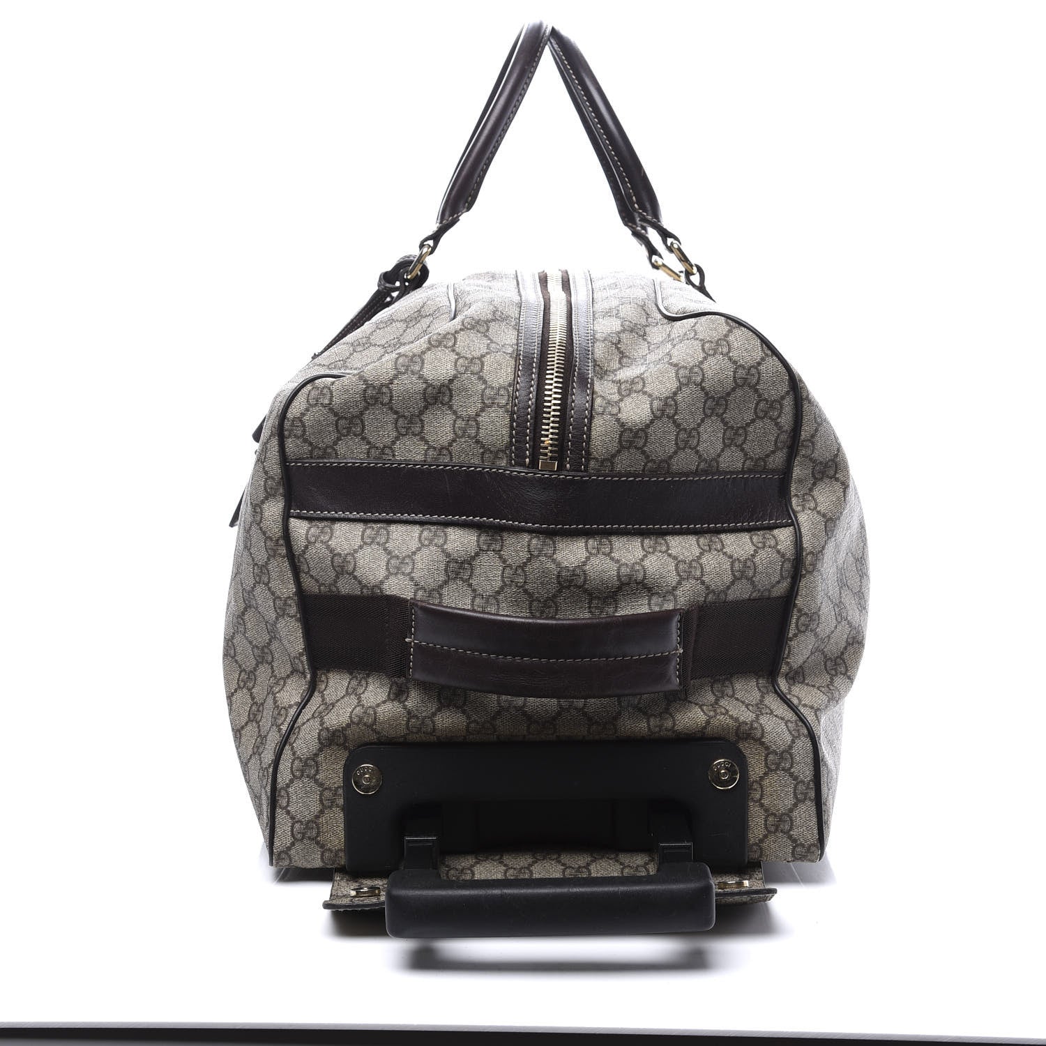 Gucci GG Plus Monogram Large Carry On Duffle Trolley Brown 11 of 24