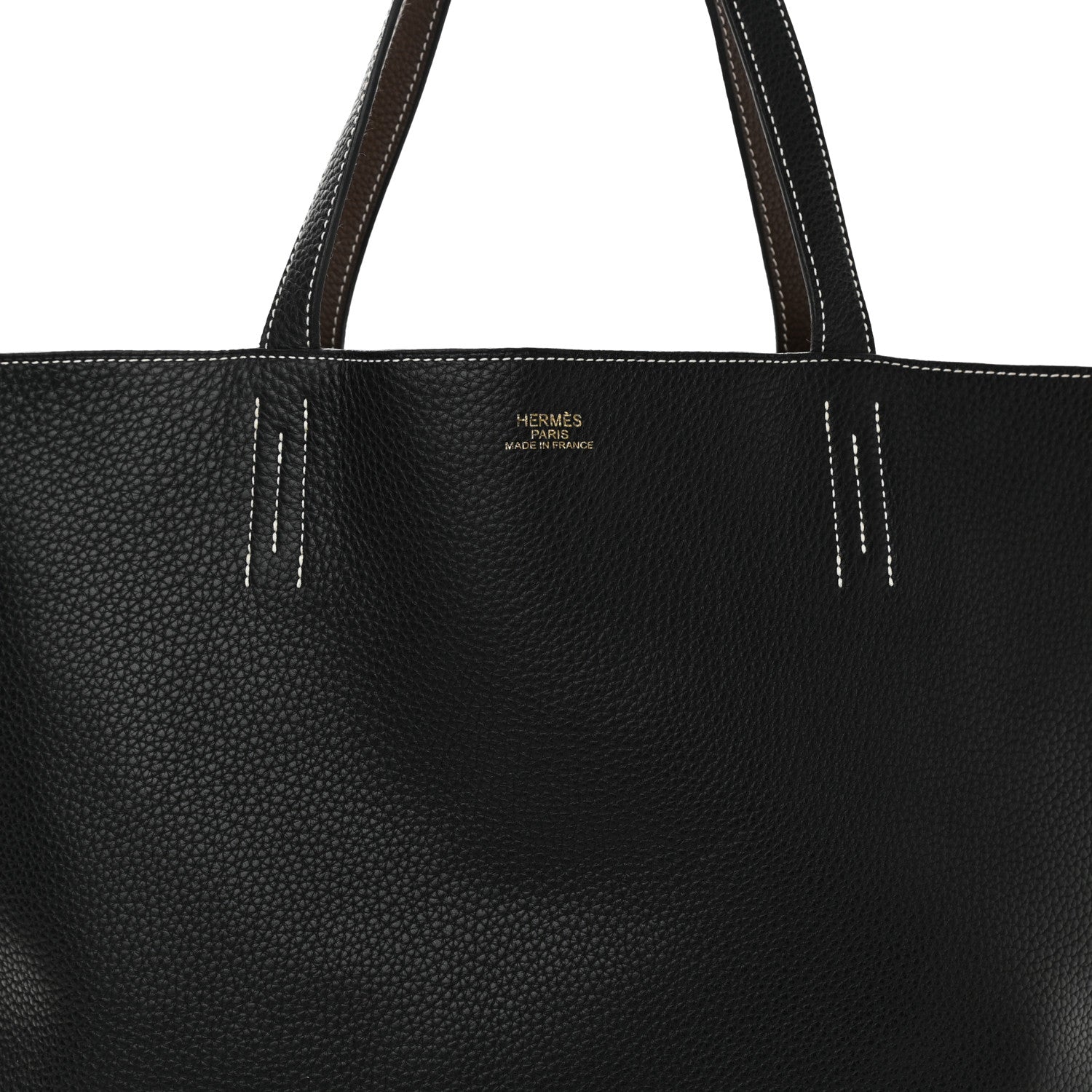 Hermes Taurillon Clemence Double Sens 45 Reversible Tote Black Havane 11 of 17