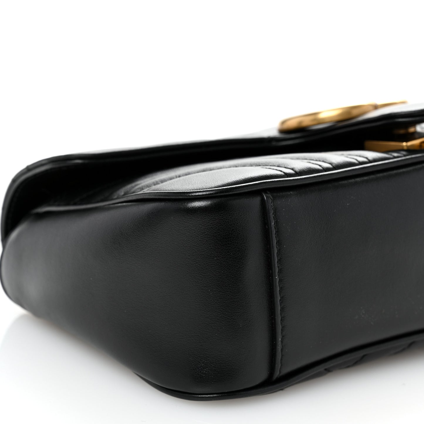 Calfskin Matelasse Small GG Marmont Shoulder Bag Black