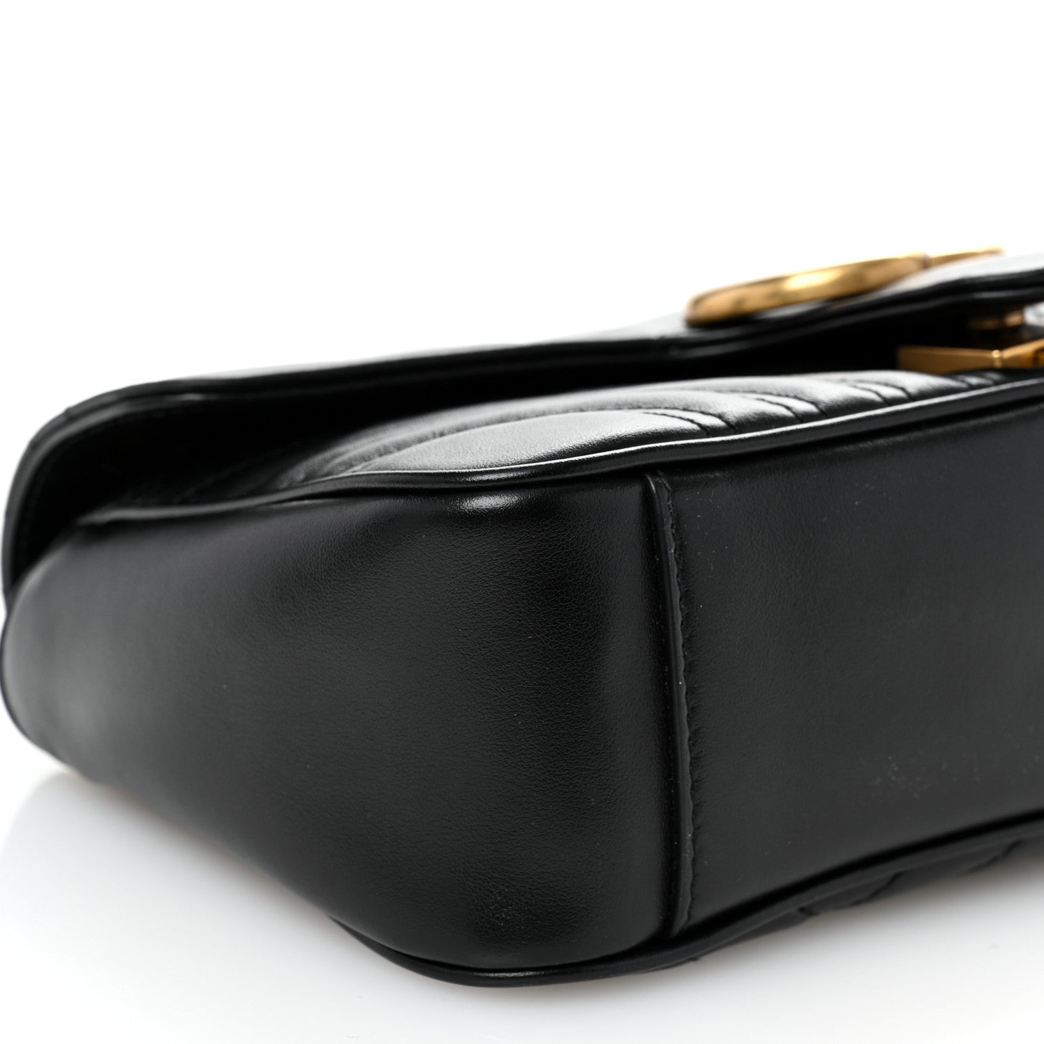 Gucci Calfskin Matelasse Small GG Marmont Shoulder Bag Black 9 of 10