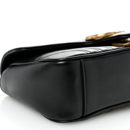 Gucci Calfskin Matelasse Small GG Marmont Shoulder Bag Black 9 of 10