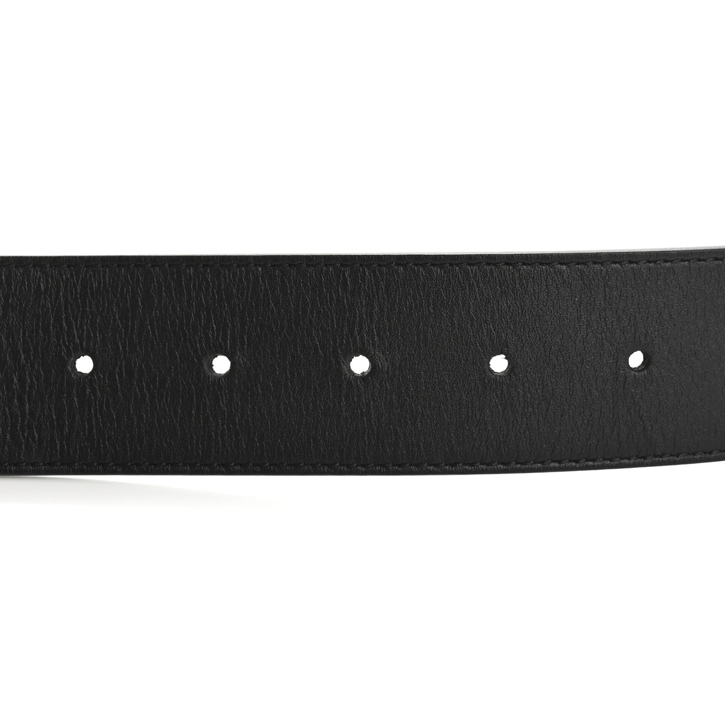 Calfskin Pearl Double G 85 34 Belt Black Cream