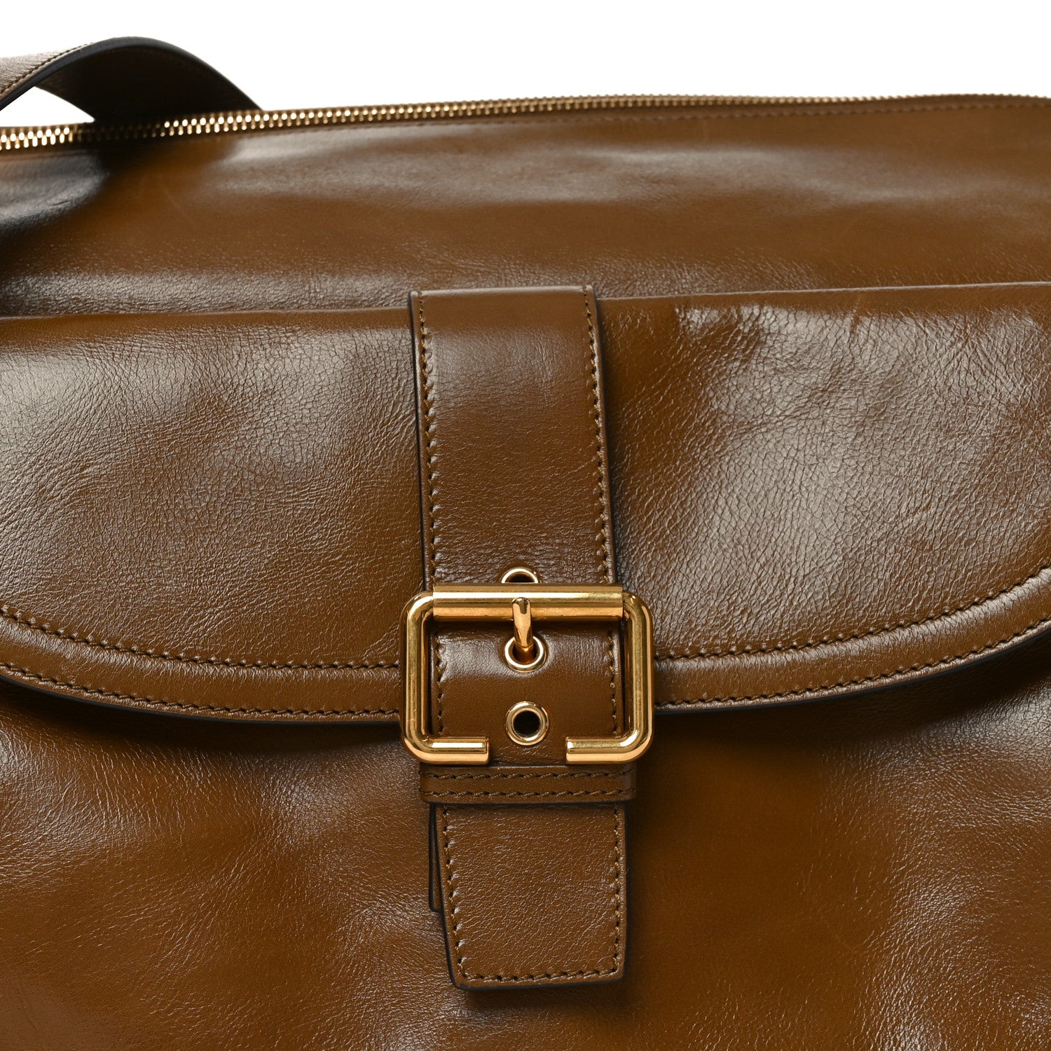 Chloe Shiny Calfskin Large Double Carry Camera Bag Dark Khaki 8 of 10