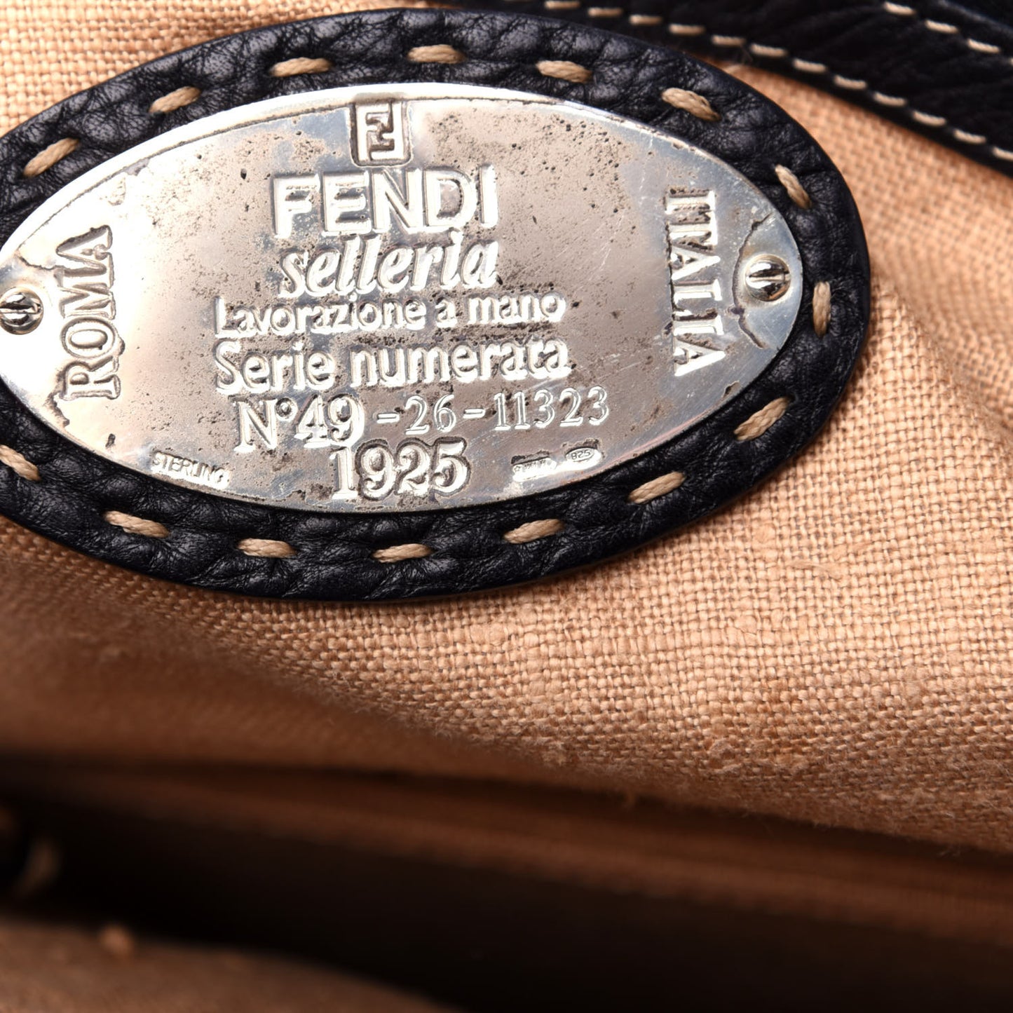 Calfskin Romano Selleria Medium Linda Satchel Black