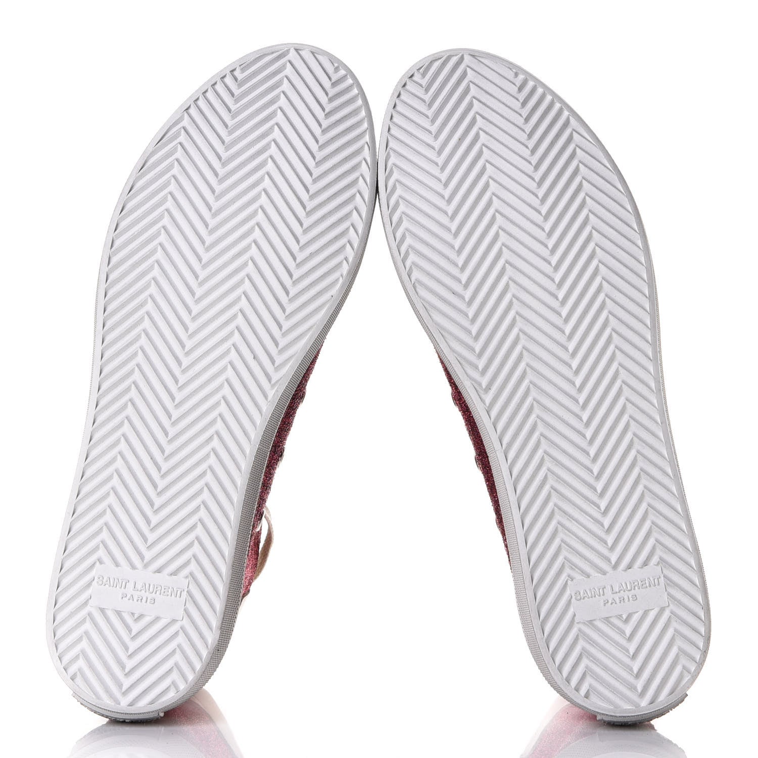Saint Laurent Rubber Glitter Bedford Hightop Sneakers 37.5 Pink White 11 of 12