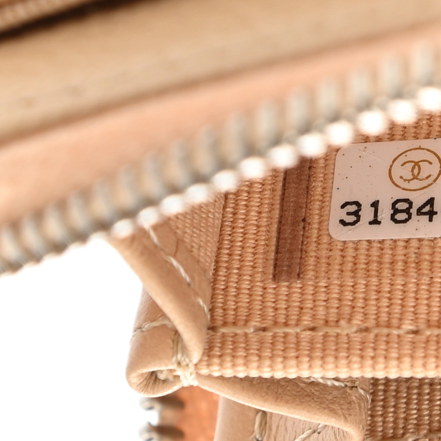 Chanel Caviar Quilted Zip Around Coin Purse Beige 7 of 8