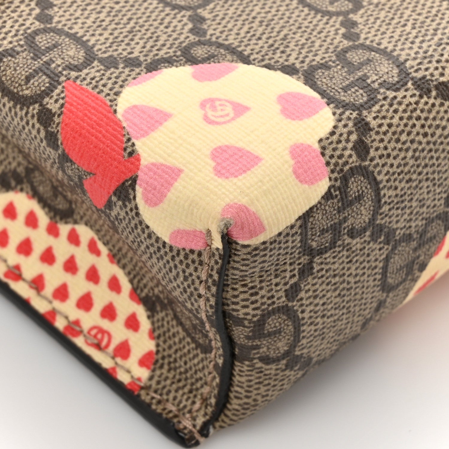 Gucci GG Supreme Monogram Les Pommes Mini Padlock Top Handle Shoulder Bag Beige Ebony Multicolor Cotton Candy Pink 11 of 18