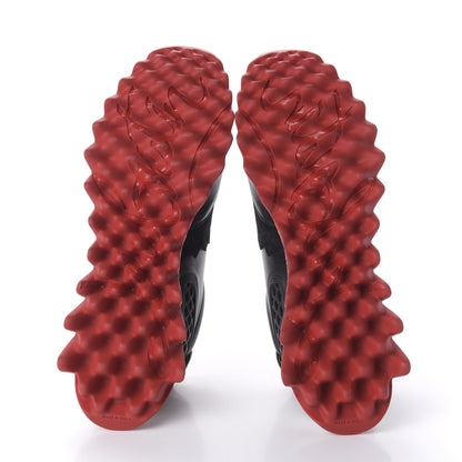 Christian Louboutin Calfskin Suede Patent Womens Loubishark Sneakers 41 Black Loubi Red 5 of 7
