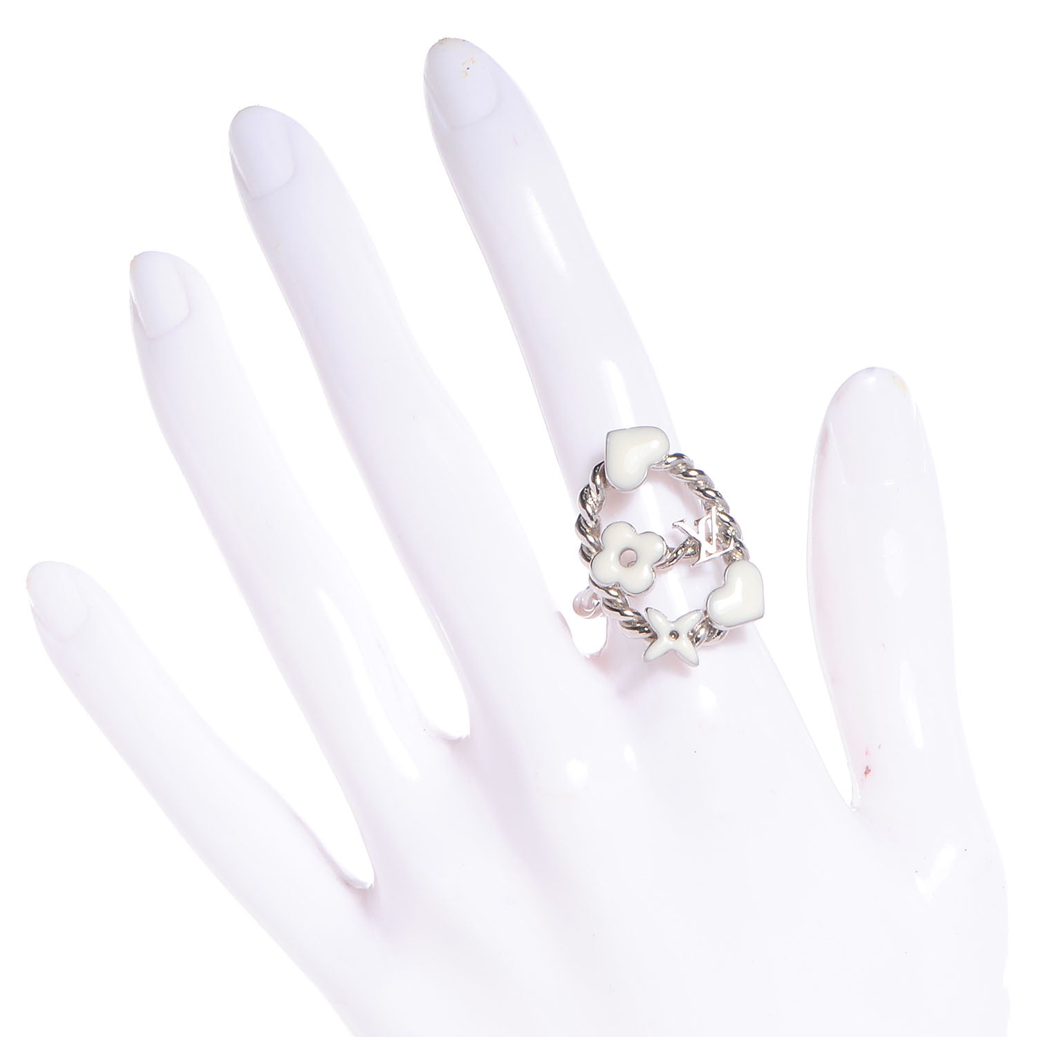 Louis Vuitton Sweet Monogram Coeurs Ring 6 White 2 of 5