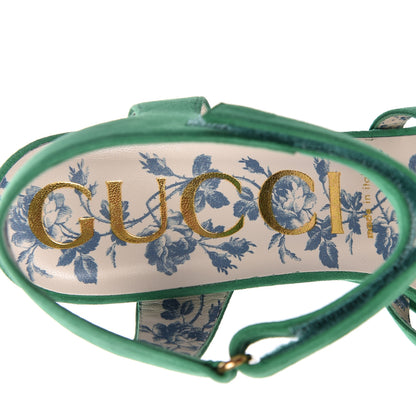 Gucci Suede Crystal Buckle Platform Sandals 39.5 Green 6 of 9