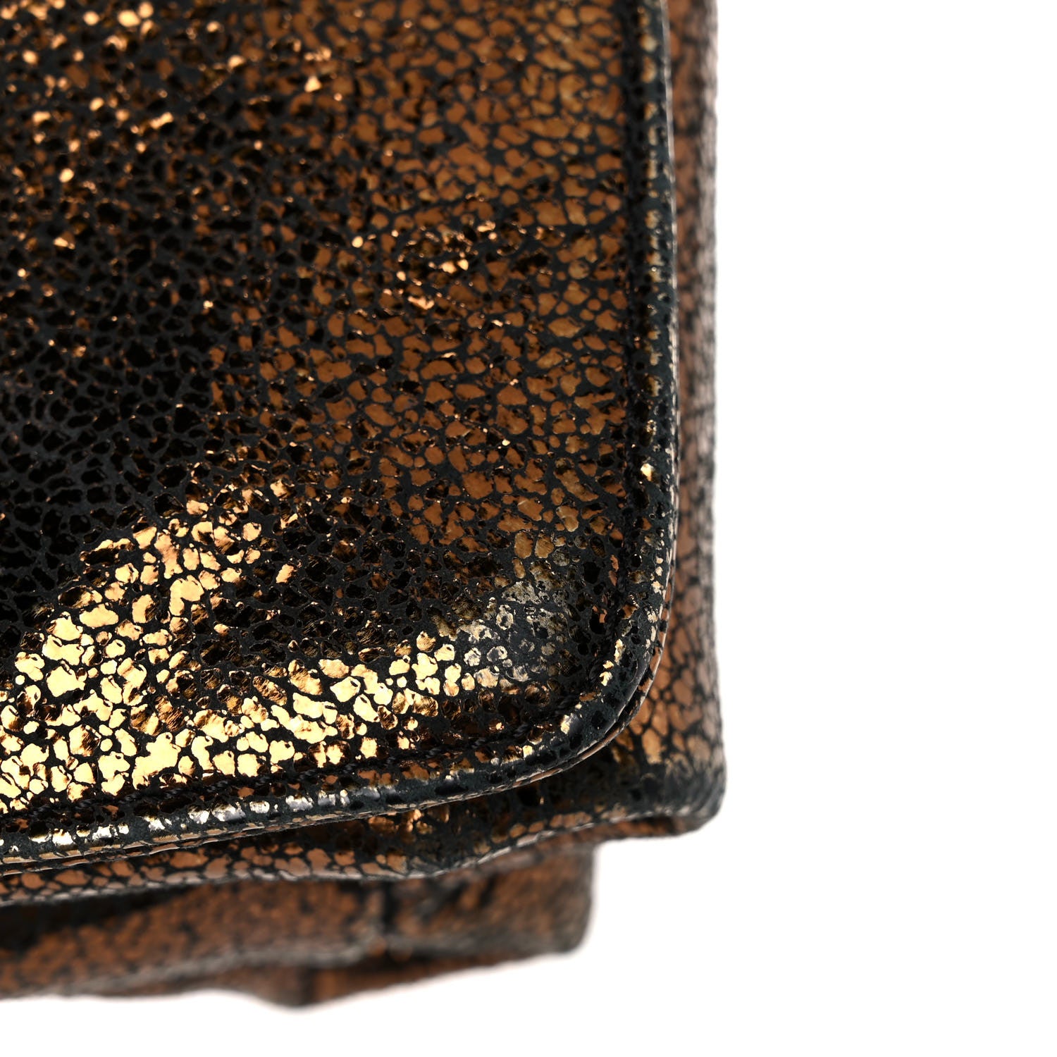 Versace Metallic Suede Palazzo Sultan Shoulder Bag Black Gold 6 of 17