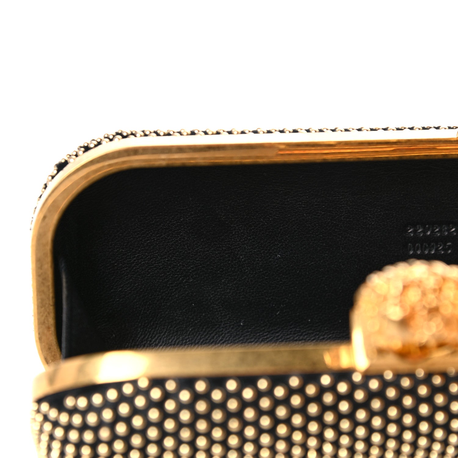 Alexander McQueen Suede Studded Skull Knuckle Box Clutch Black 14 of 15