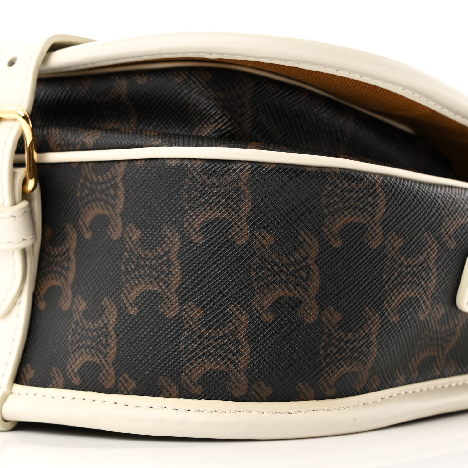 Celine Triomphe Canvas Medium Folco Bag White 11 of 12