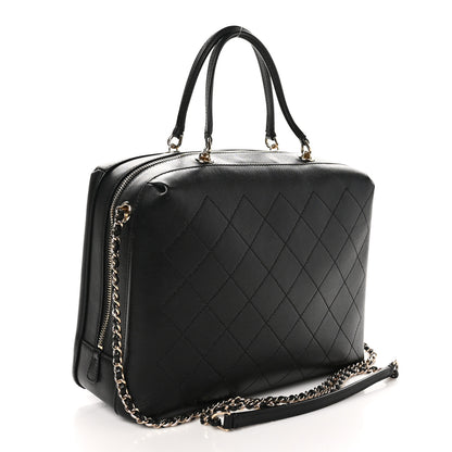 Chanel Calfskin Stitched Sleek Box Top Handle Vanity Bag Black 4 of 12