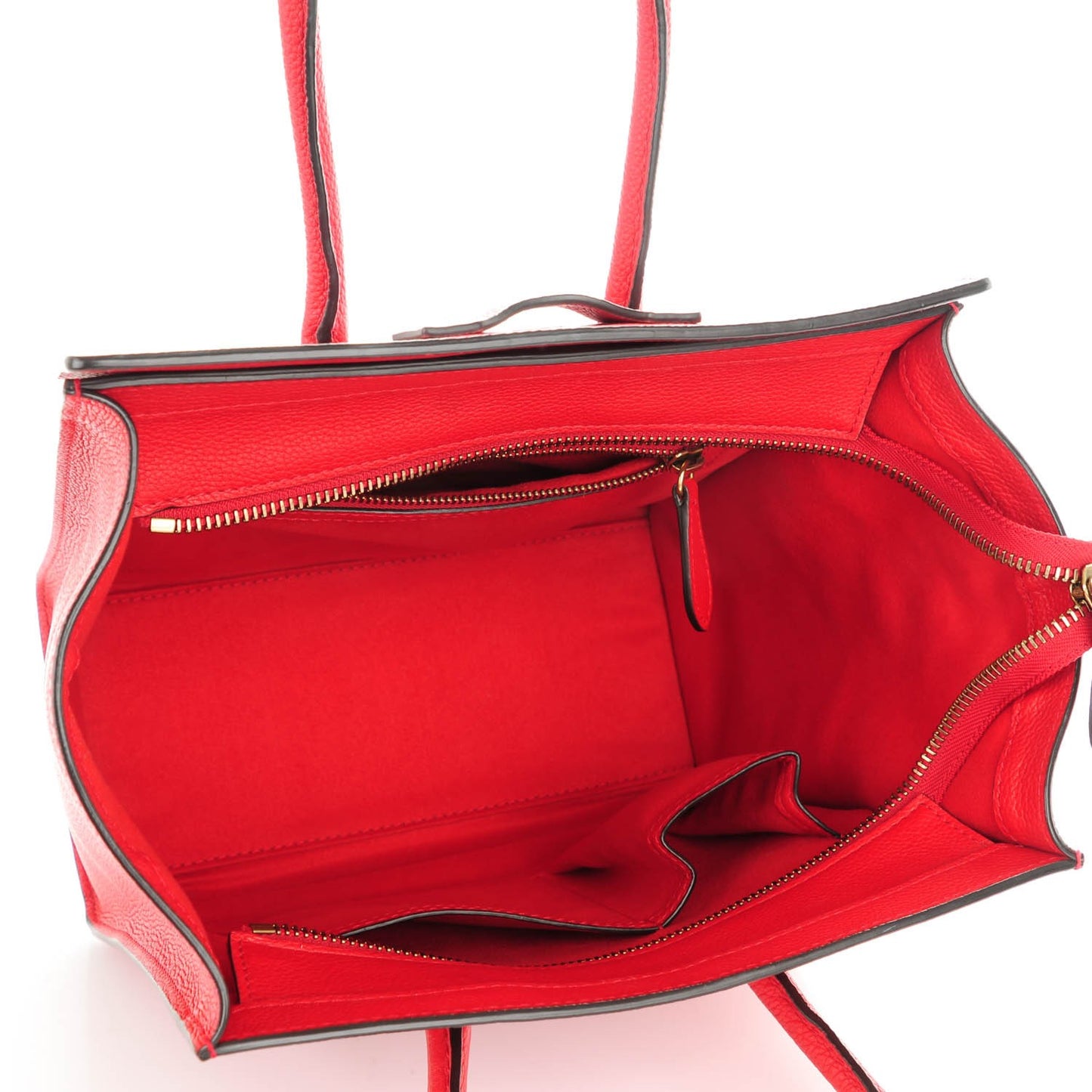 Drummed Calfskin Micro Luggage Coquelicot