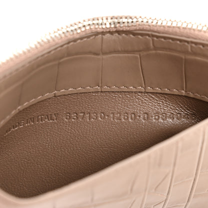 Balenciaga Shiny Calfskin Logo Crocodile Embossed Large Cash Long Coin Card Holder Mink Grey White 7 of 7