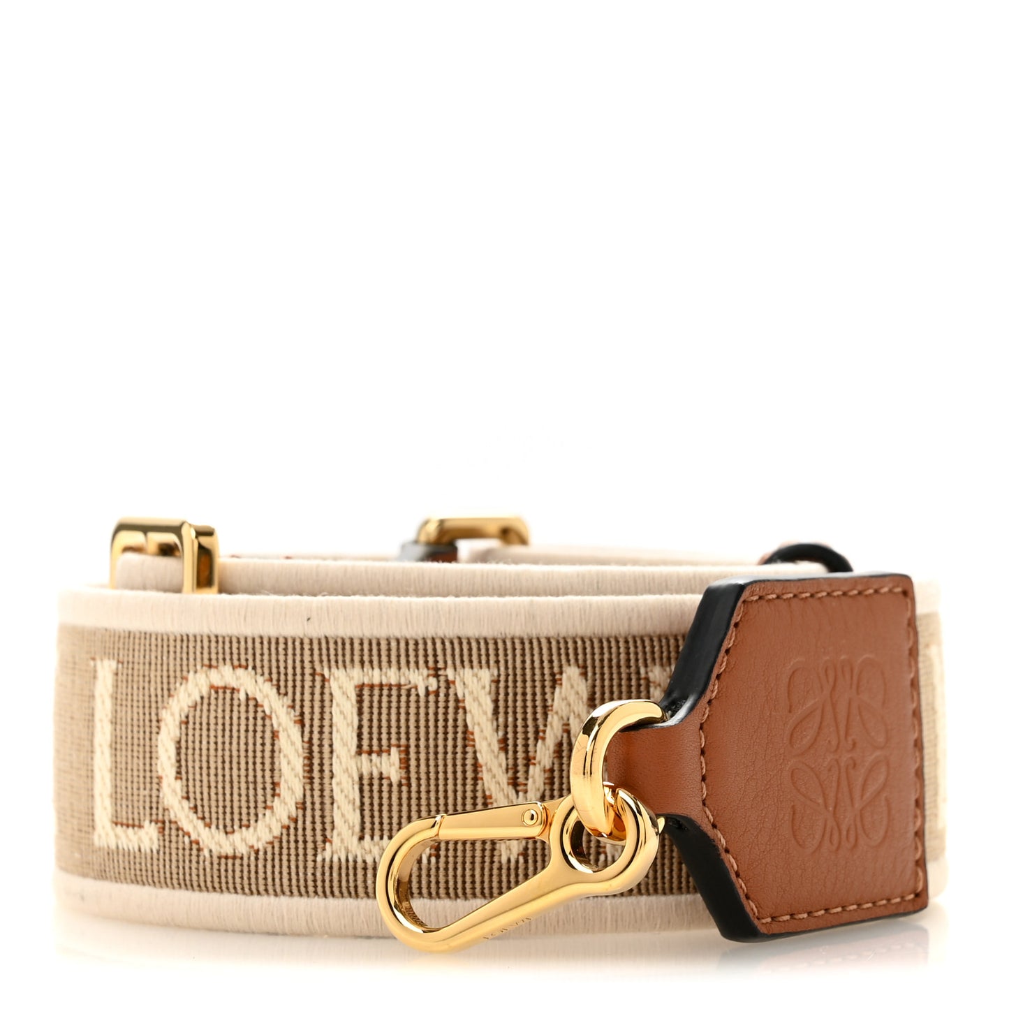 Calfskin Jacquard Anagram Strap Natural Tan