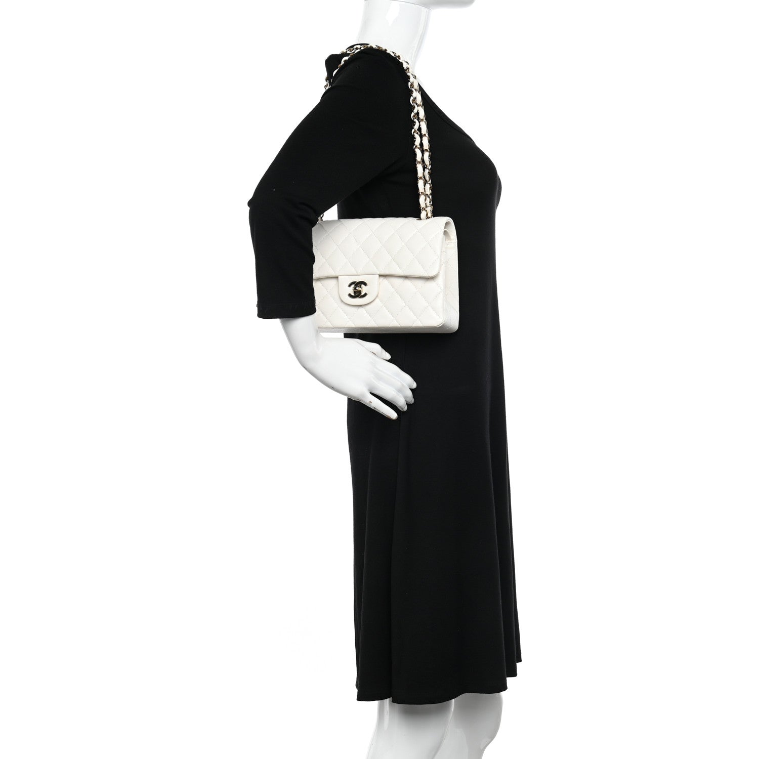 Chanel Caviar Quilted Small Double Flap White 2 of 10