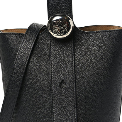 Loewe Soft Grained Calfskin Mini Pebble Bucket Bag Black 8 of 11