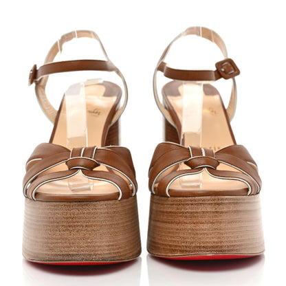 Christian Louboutin Calfskin Foolanjalili 130 Platform Sandals 39.5 Tan 2 of 7