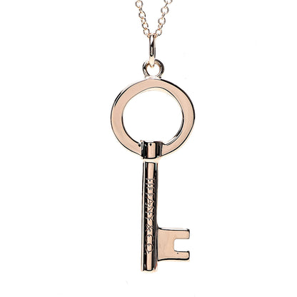 Tiffany 18K Rose Gold Modern Keys Open Round Key Pendant Necklace 3 of 7
