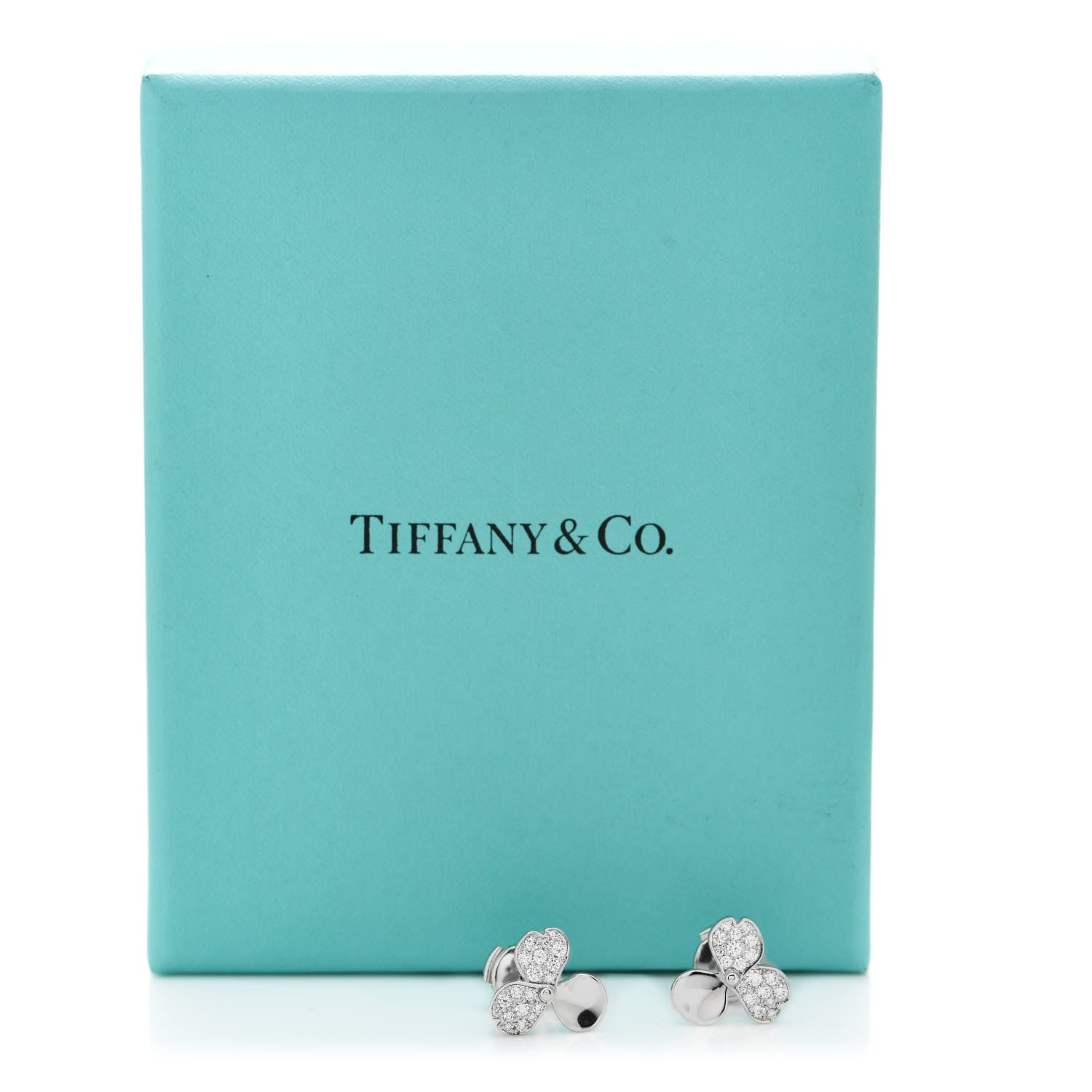 Tiffany Platinum Diamond Paper Flowers Earrings 5 of 5