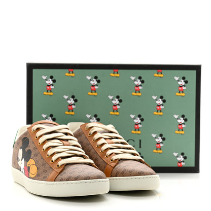 Gucci X DISNEY Mini Vintage GG Supreme Monogram Mickey Mouse Womens Ace Sneakers 38.5 Beige Vintage Sun Oil 9 of 9