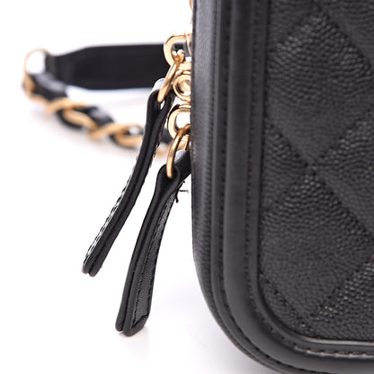Chanel Caviar Quilted Medium CC Filigree Vanity Case Black 8 of 13