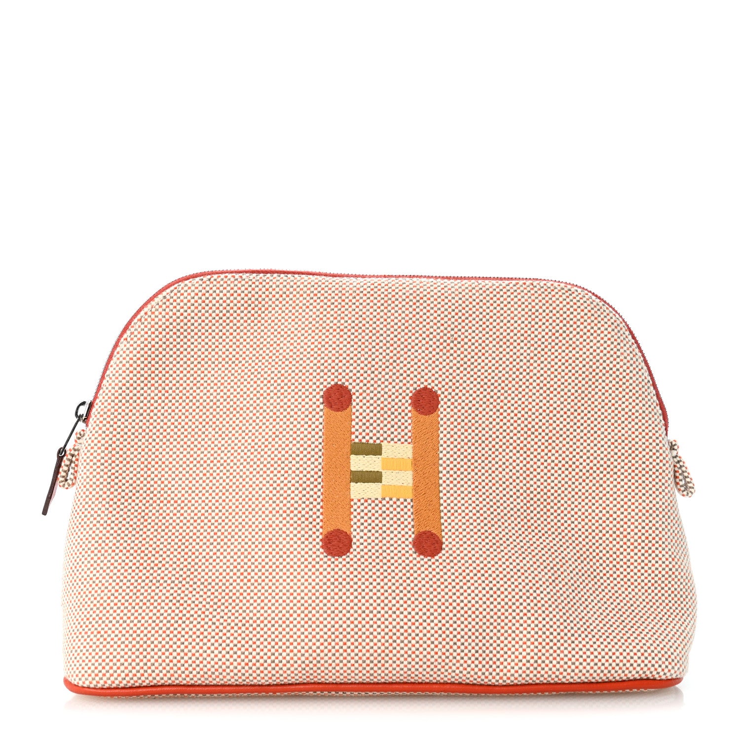 Hermes Cotton Canvas Crazy H Medium Bolide Case Orange Ficelle 1 of 8