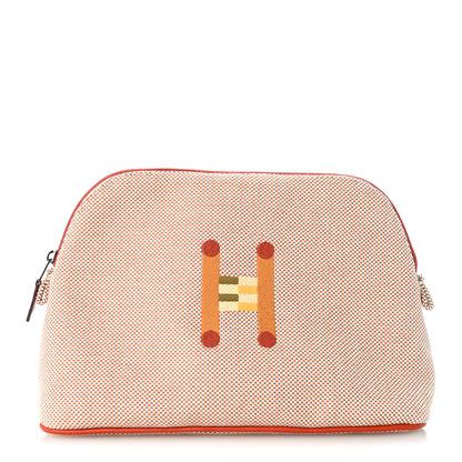 Hermes Cotton Canvas Crazy H Medium Bolide Case Orange Ficelle 1 of 8