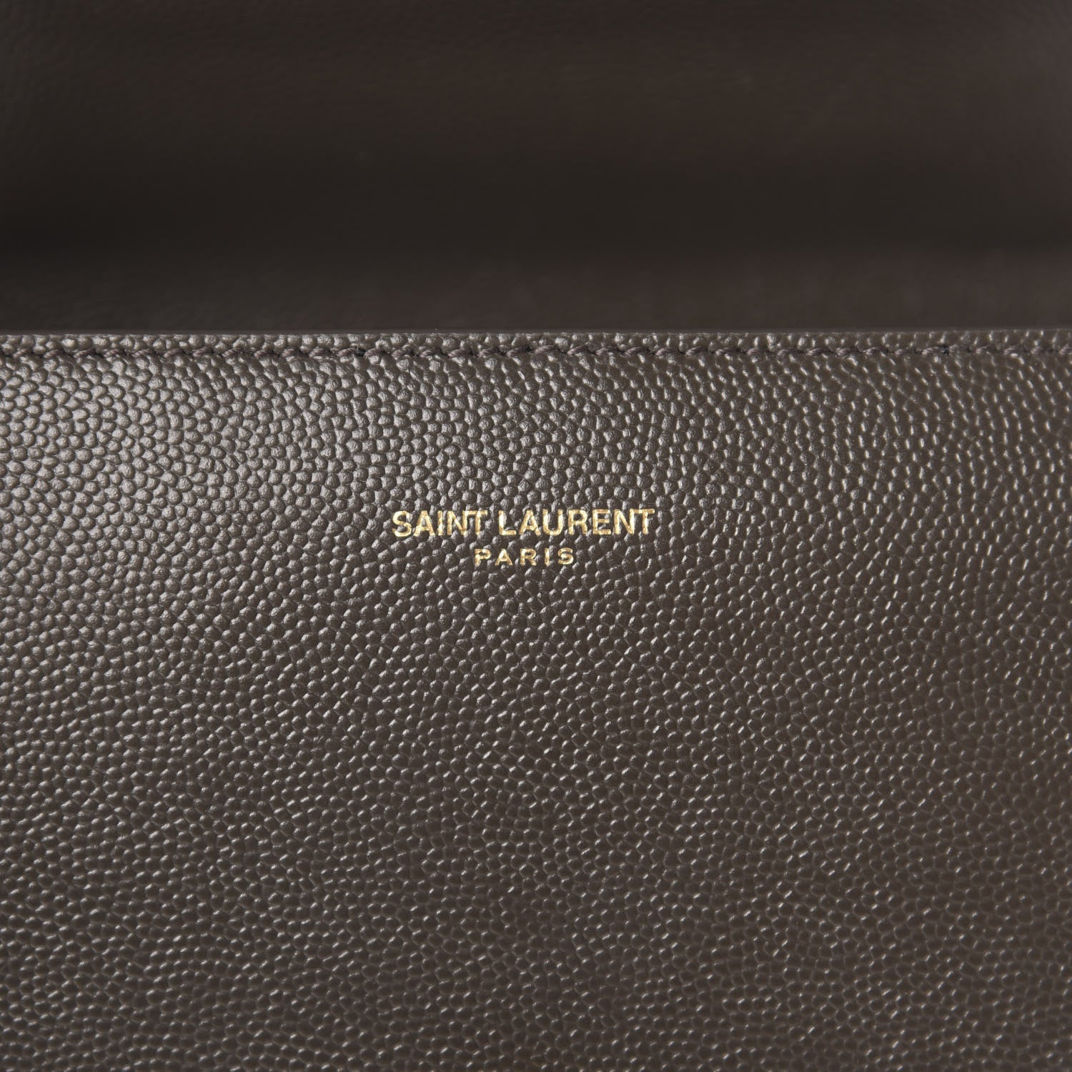 Saint Laurent Grain de Poudre Mini Classic Monogram Cassandra Top Handle Pebble 8 of 10