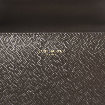 Saint Laurent Grain de Poudre Mini Classic Monogram Cassandra Top Handle Pebble 8 of 10