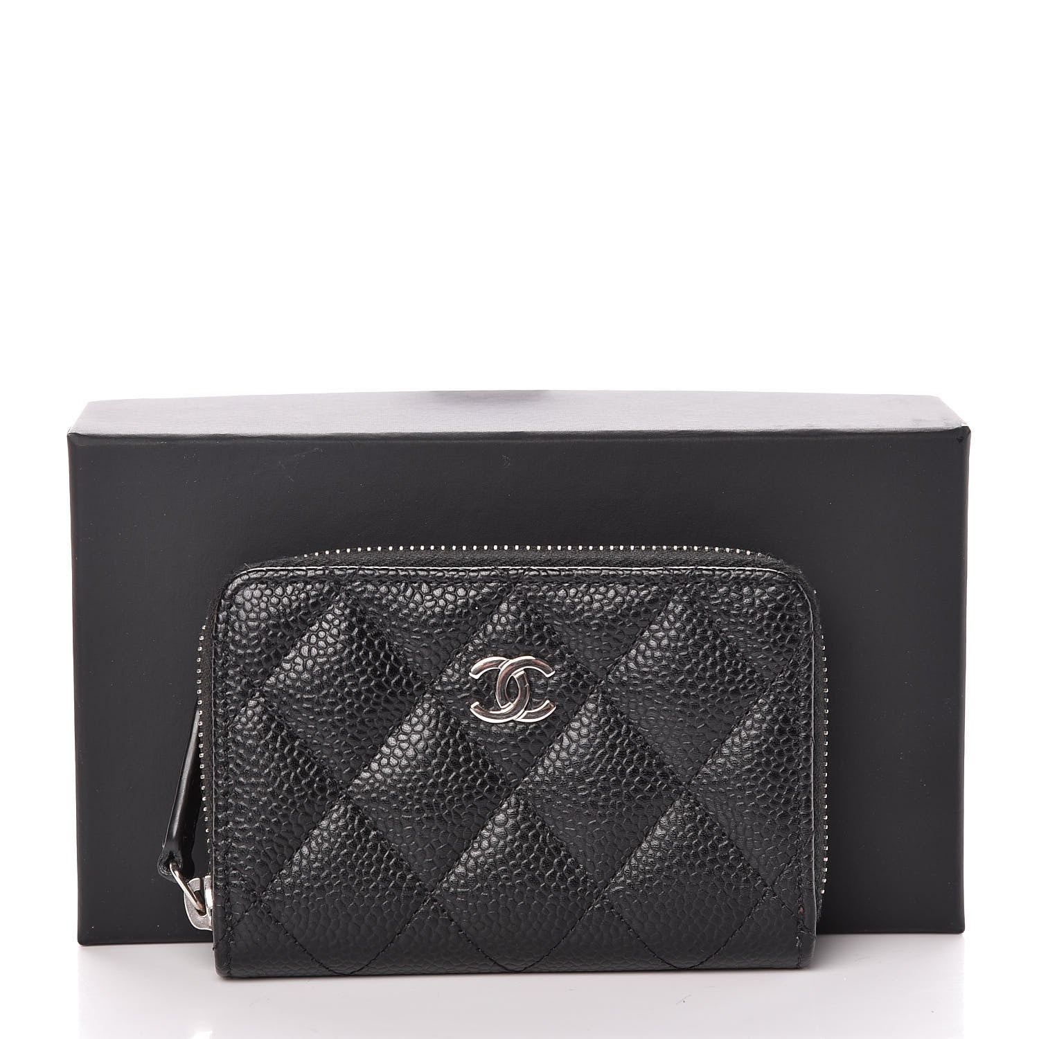 Chanel Caviar Quilted Zip Coin Purse Black 14 of 14