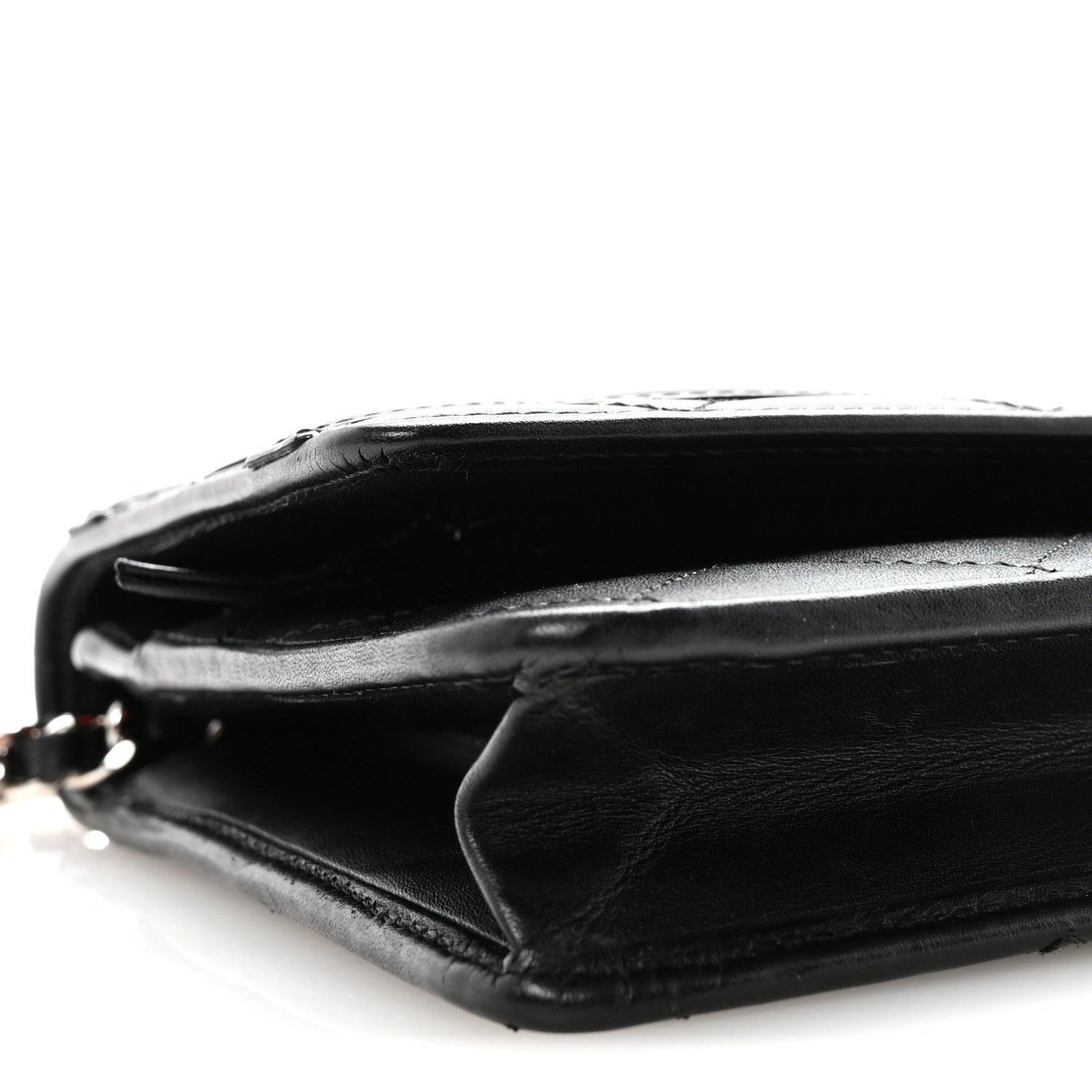Chanel Calfskin Quilted Cambon Wallet on Chain WOC Black 10 of 12