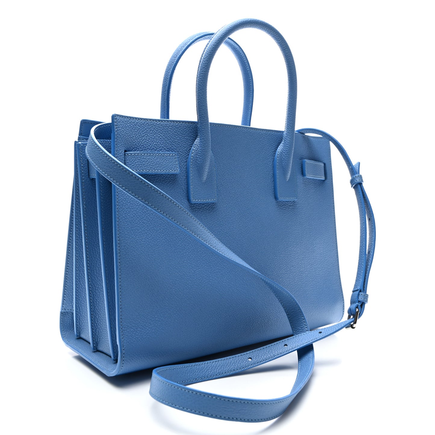 Grained Calfskin Baby Sac De Jour Blue Clair